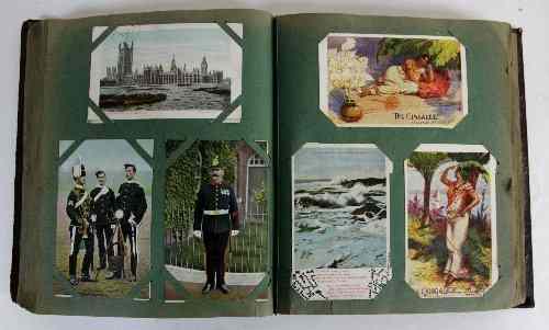 Appraisal: A postcard album of approximately Edwardian and George V cards