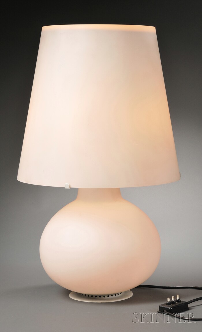 Appraisal: Modernistic Art Glass Table lamp Glass and painted metal Possibly