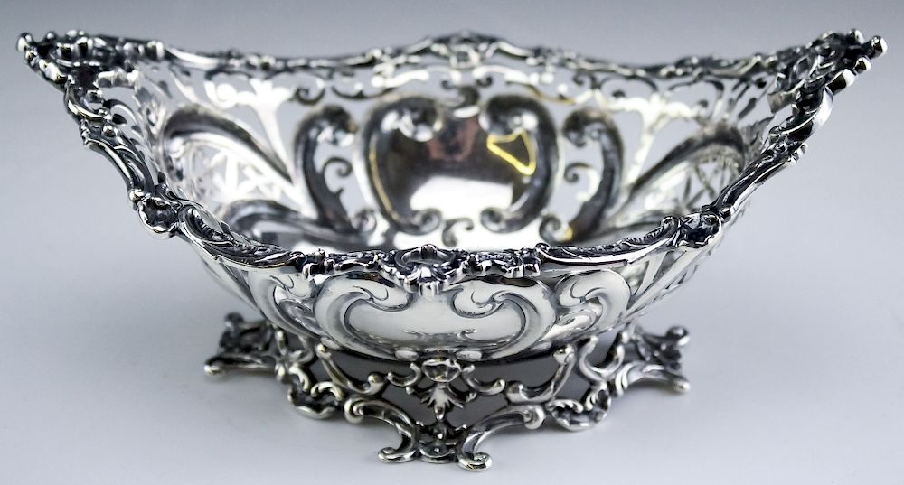 Appraisal: Antique Art Nouveau Gorham Sterling Silver Dish Antique Art Nouveau