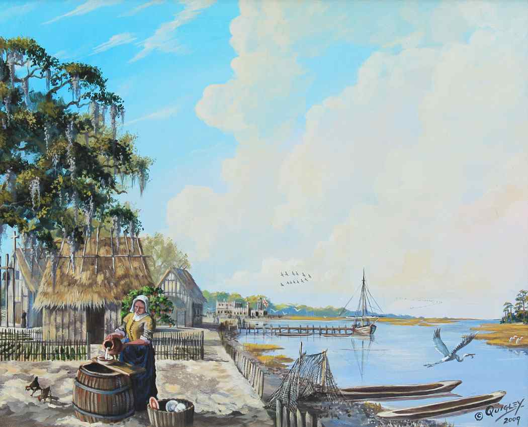 Appraisal: QUIGLEY Dean American th Century Early St Augustine Settlement Oil