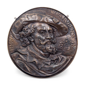 Appraisal: A Continental Patinated Metal Plaque Depicting Peter Paul Rubens th