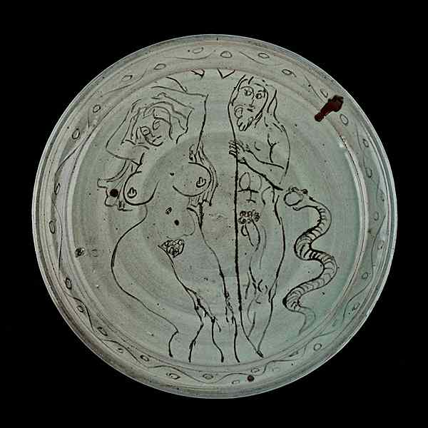 Appraisal: Ken Ferguson - USA Adam and Eve Charger ca Stoneware