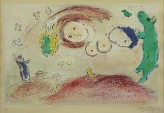 Appraisal: CHAGALL Marc Lithograph Printemps au Pr From Daphnis and Chlo