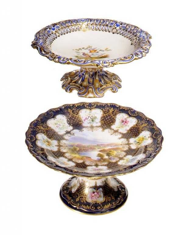 Appraisal: A COALPORT TAZZA painted in the manner of John Randall