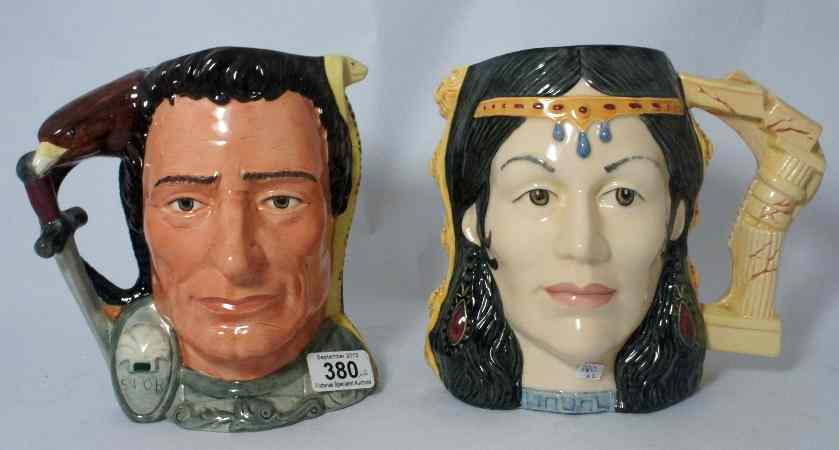 Appraisal: Royal Doulton large double headed character jugs Samson Delilah D