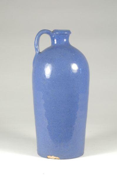 Appraisal: Signed North State Pottery rd stamp Blue bottle with handle