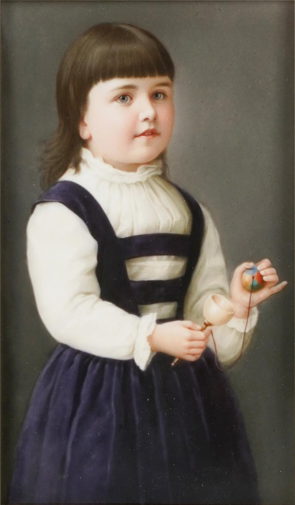 Appraisal: KPM PORCELAIN PLAQUE OF A YOUNG GIRLcirca impressed KPM and