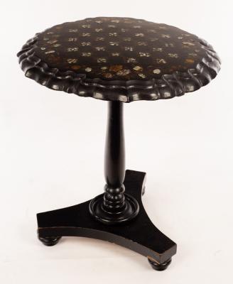 Appraisal: A Victorian papier-m ch tilt-top table cm diameter