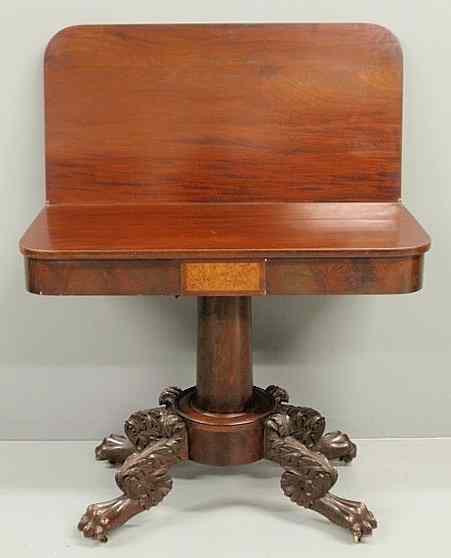 Appraisal: Philadelphia Classical Empire mahogany gaming table th c with a