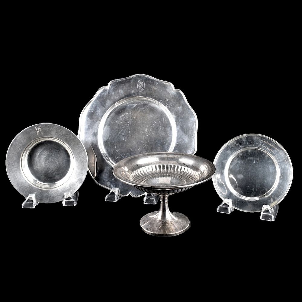 Appraisal: Four Sterling Silver Tableware Grouping of Four Sterling Silver Tableware