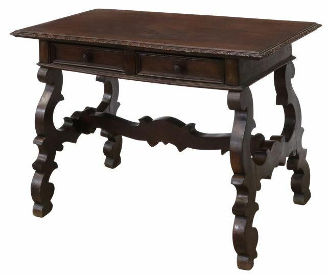 Appraisal: Spanish Baroque style library table writing desk th c single