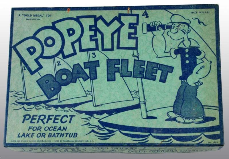 Appraisal: Boxed Set of Popeye Sailboat Fleet Toys Description Circa s