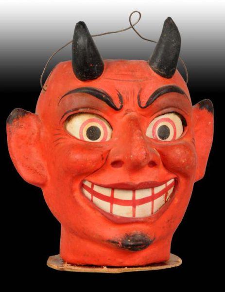 Appraisal: Paper Mache Devil Head Halloween Jack O Lantern Description Late