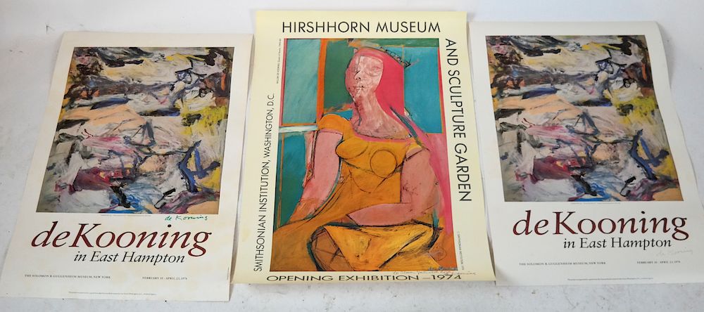 Appraisal: Willem de KOONING Exhibition Posters Signed One inscribed To Steven