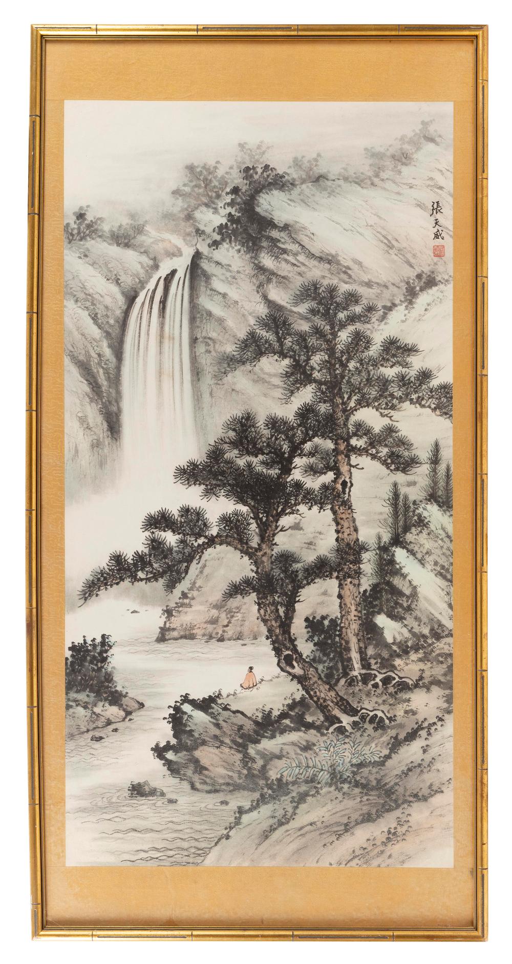 Appraisal: CHINESE SCROLL PAINTING ON PAPER TH CENTURY X FRAMED X