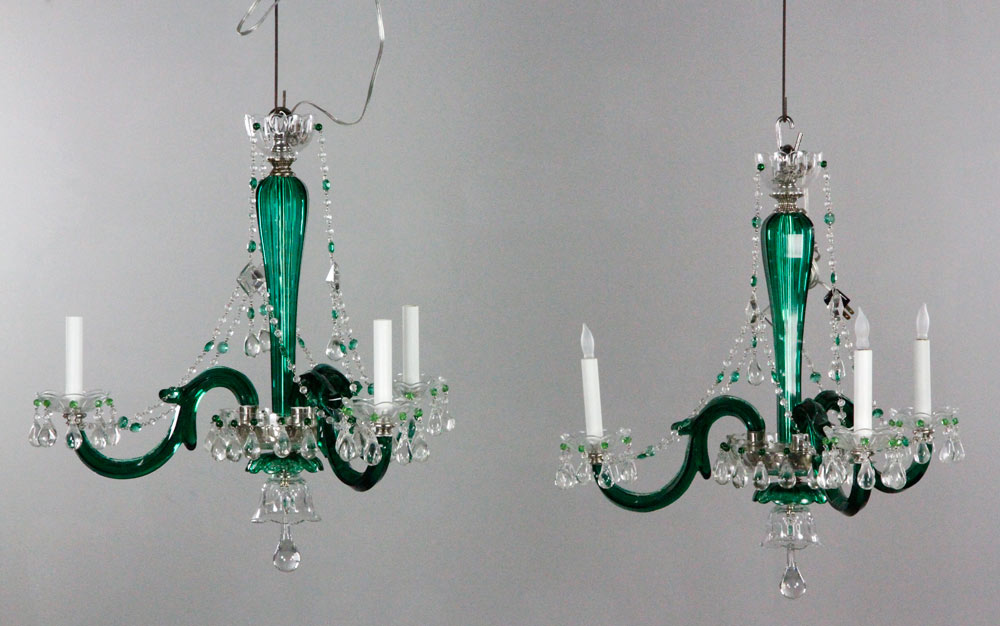 Appraisal: - Pr th C Bohemian Chandeliers Pair of th century