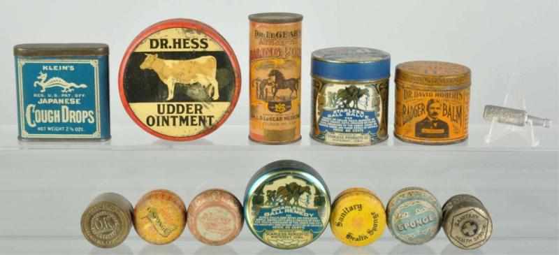 Appraisal: Lot of Assorted Product Tins Description Includes Dr Hess Dr