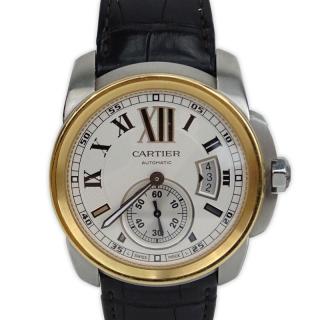 Appraisal: Man's Cartier Calibre Stainless Steel and Karat Rose Gold Automatic