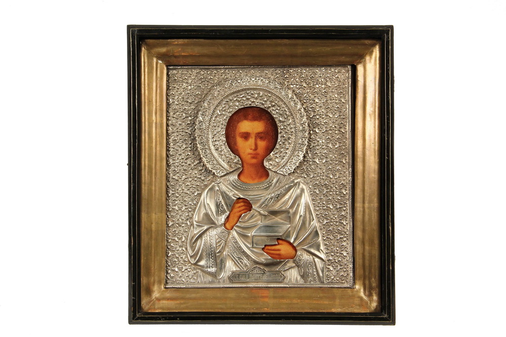 Appraisal: RUSSIAN ICON - th c Saint Panteleimon a saint for