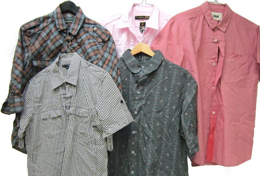 Appraisal: FIVE QUALITY BRANDED MENS SHORT SLEEVE SHIRTS INCLUDING ARTHUR GALAN