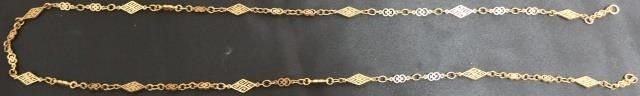 Appraisal: KT YELLOW GOLD FILIGREE NECKLACE LONG DWT