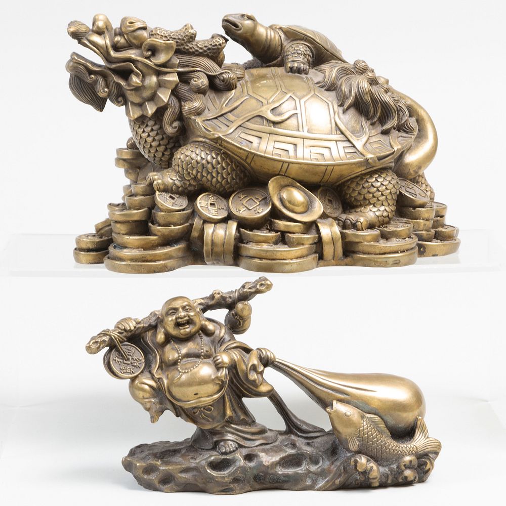 Appraisal: Chinese Bronze Turtle Emblematic of the North and a Chinese