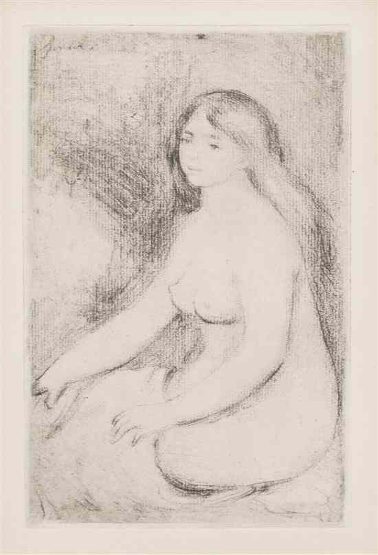 Appraisal: Pierre-Auguste Renoir French - Baigneuse assise ca soft ground etching