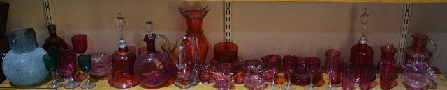 Appraisal: A large collection of Victorian and later cranberry glassand other