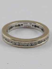 Appraisal: A hallmarked ct white gold diamond eternity ring Size N