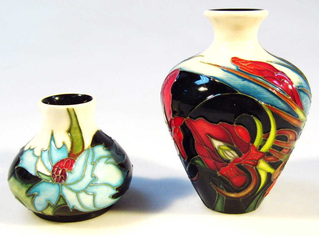 Appraisal: A modern Moorcroft Satin Flower pattern vase printed marks beneath