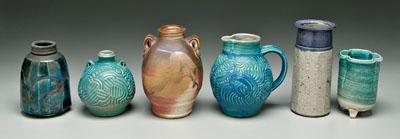 Appraisal: Six pieces pottery Cynthia Bringle Penland North Carolina born urns