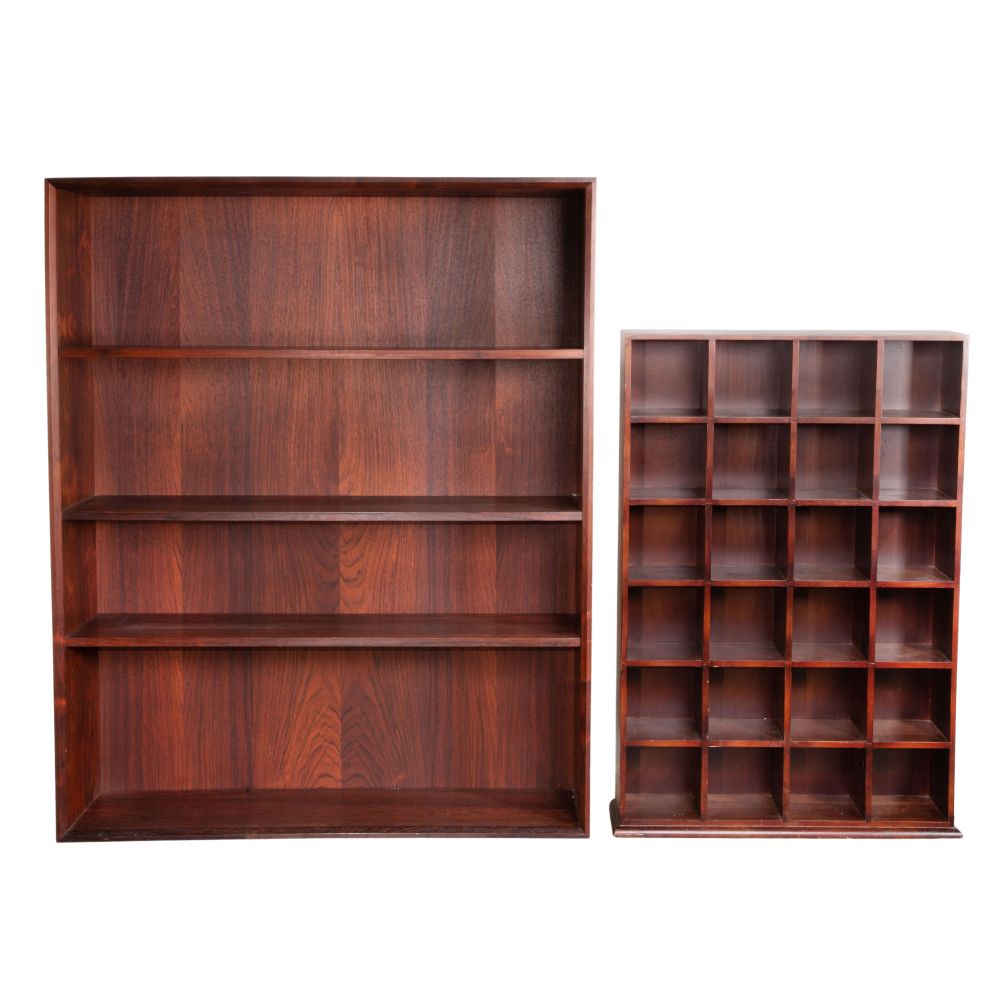 Appraisal: DANISH MODERN ROSEWOOD BOOKCASE AND CUBBY HOLE CABINET items including