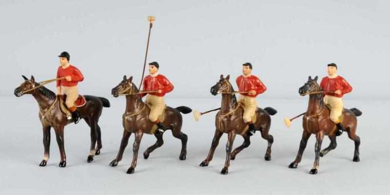 Appraisal: Lot of Heyde Polo Players Description Four mounted lead figures