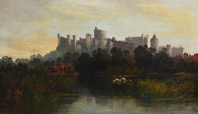 Appraisal: ALLAN TH CENTURY Windsor Castle from the Thames signed oils