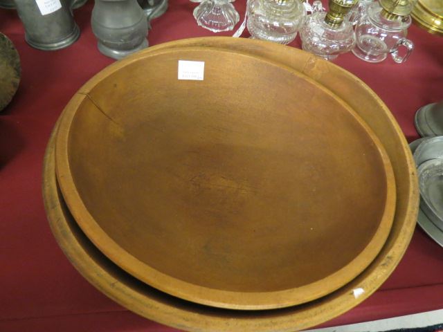 Appraisal: Pair of Wooden Dough Bowls and early