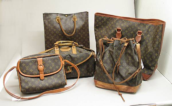 Appraisal: Two Louis Vuitton monogram canvas satchels and handbag Together with