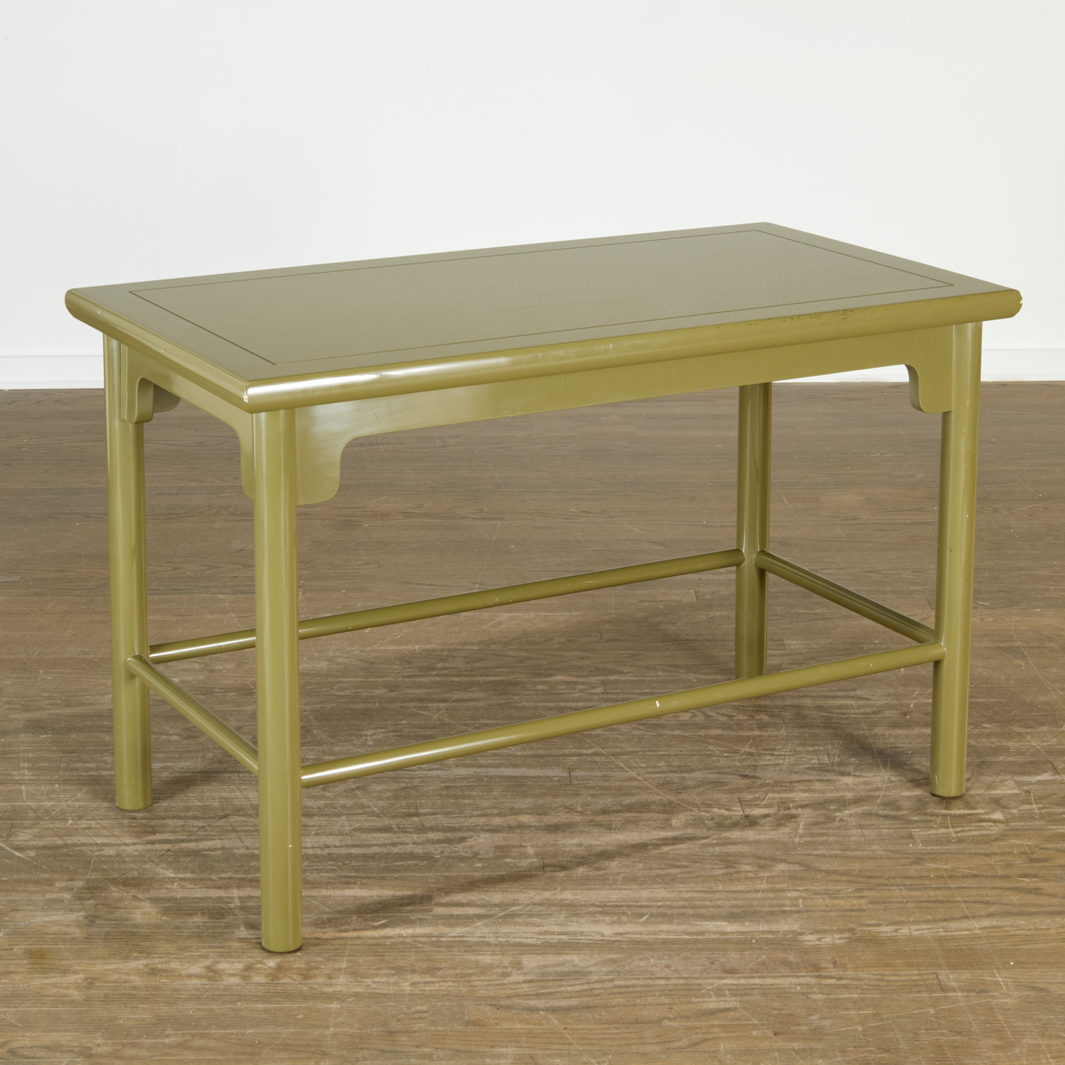 Appraisal: TOMMI PARZINGER STYLE LACQUERED SOFA TABLE th c in the