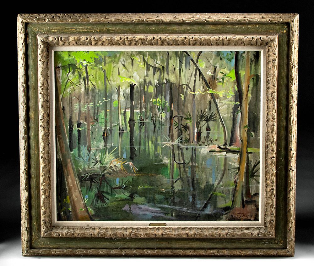 Appraisal: Framed W Draper Painting - Charleston Cypress - William Draper