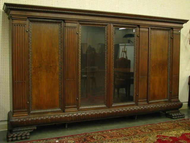 Appraisal: Vintage Belgian Four Section Bookcase with Two Glass Doors Two