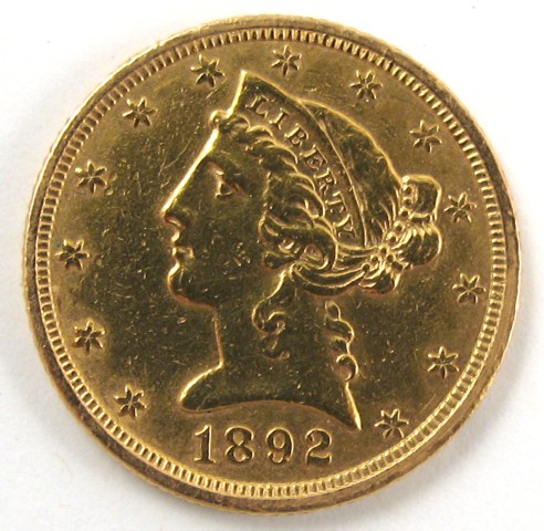 Appraisal: U S FIVE DOLLAR GOLD COIN Liberty head type -P