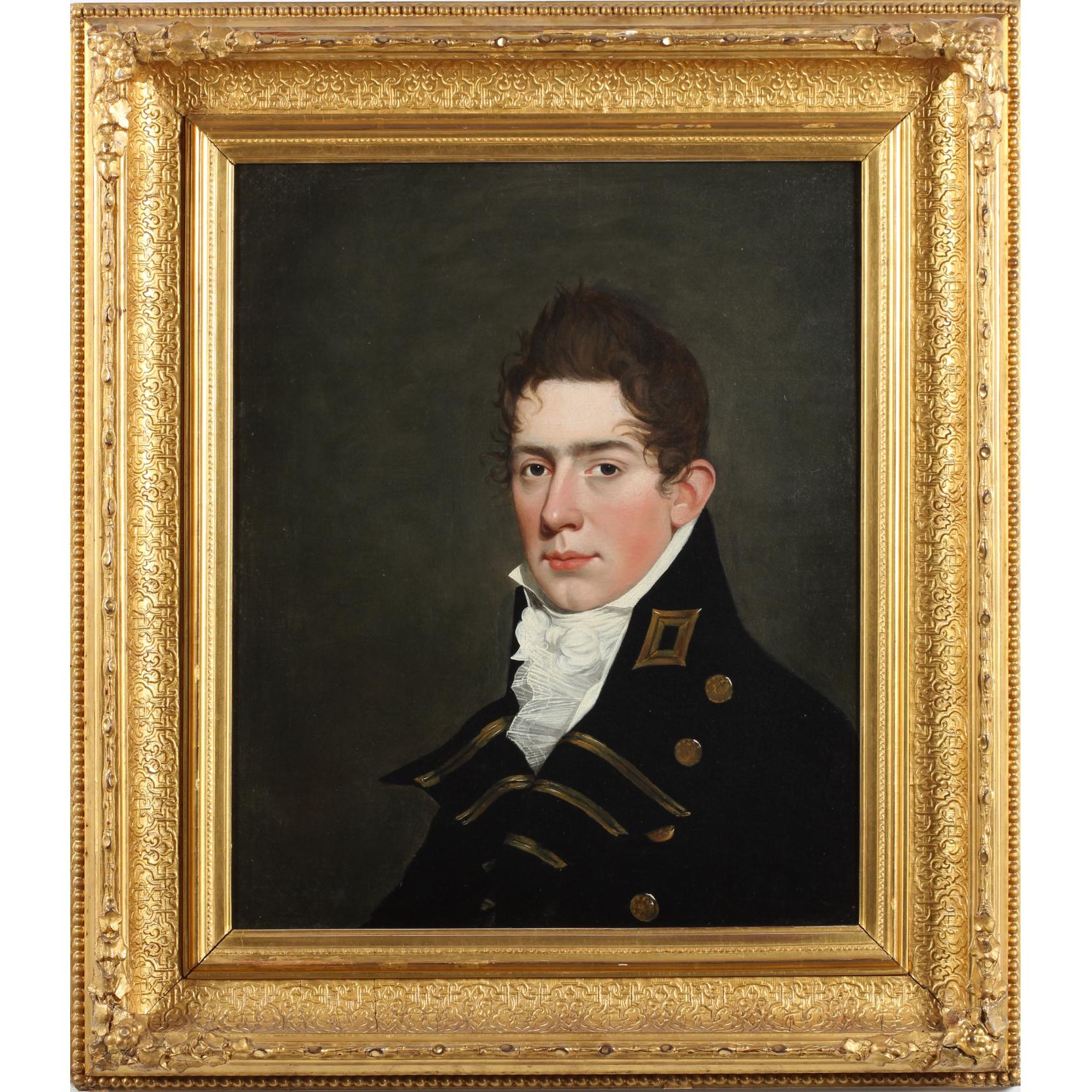 Appraisal: Portrait of an Early American Naval Officer circa oil on