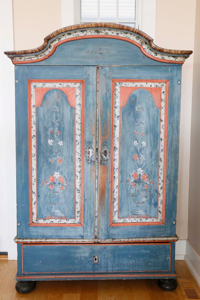 Appraisal: Scandinavian Decorated Armoire early th Century Early th Century Scandinavian