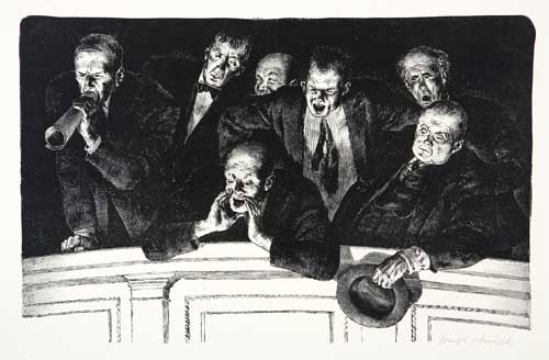 Appraisal: JOSEPH HIRSCH Three lithographs Hecklers - Father and Son Holiday