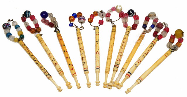 Appraisal: A GROUP OF TEN TH CENTURY TURNED BONE LACE BOBBINS