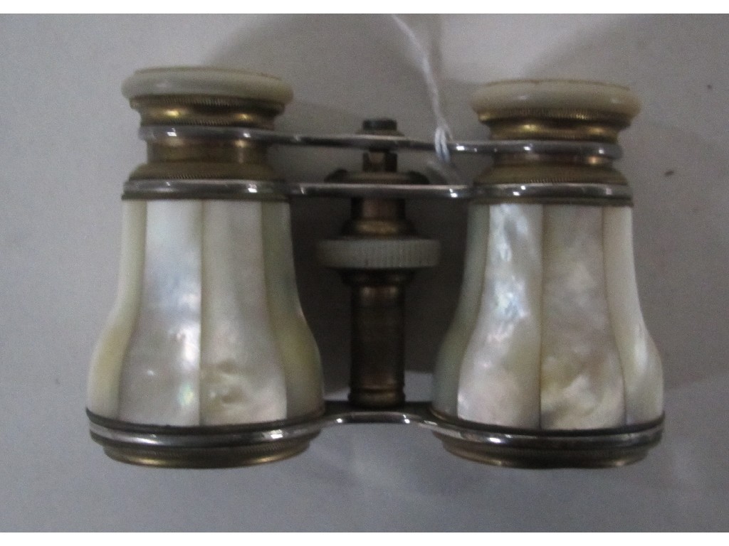 Appraisal: Pair of mother of pearl opera glasses in case