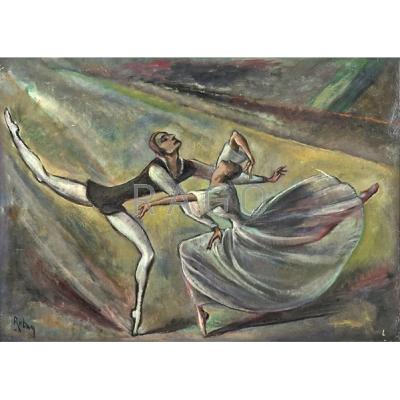 Appraisal: Hilla Rebay German American - Untitled Dancing Couple ca Oil