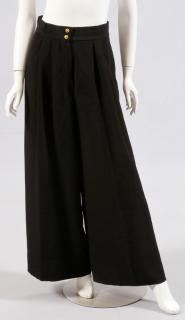 Appraisal: CHANEL LADIES PLEATED WIDE LEG PANTS CHANEL LADIES PLEATED WIDE