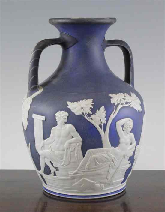 Appraisal: A Wedgwood jasper dip model of the Portland Vase first