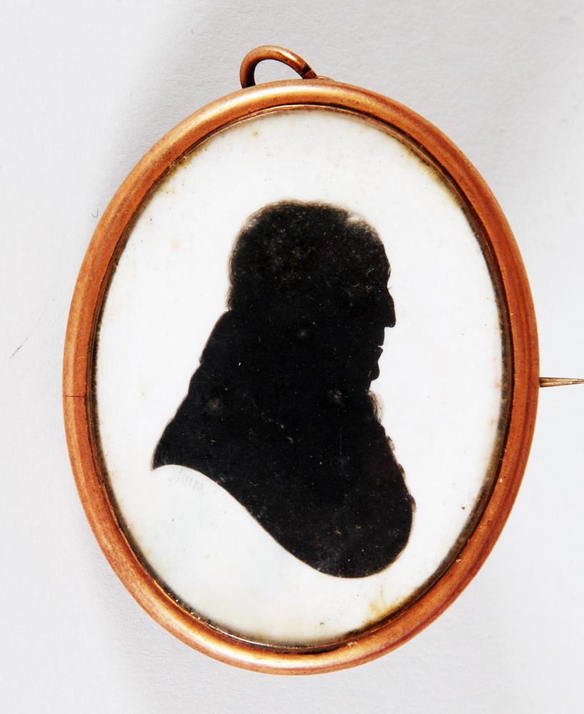 Appraisal: STUDIO OF JOHN MIERS - A Gentleman silhouette portrait profile