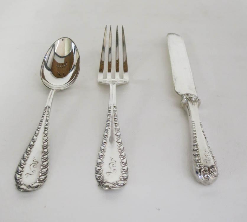 Appraisal: GEORGE SHIEBLER CO STERLING SILVER FLATWARE SET plus storage tray